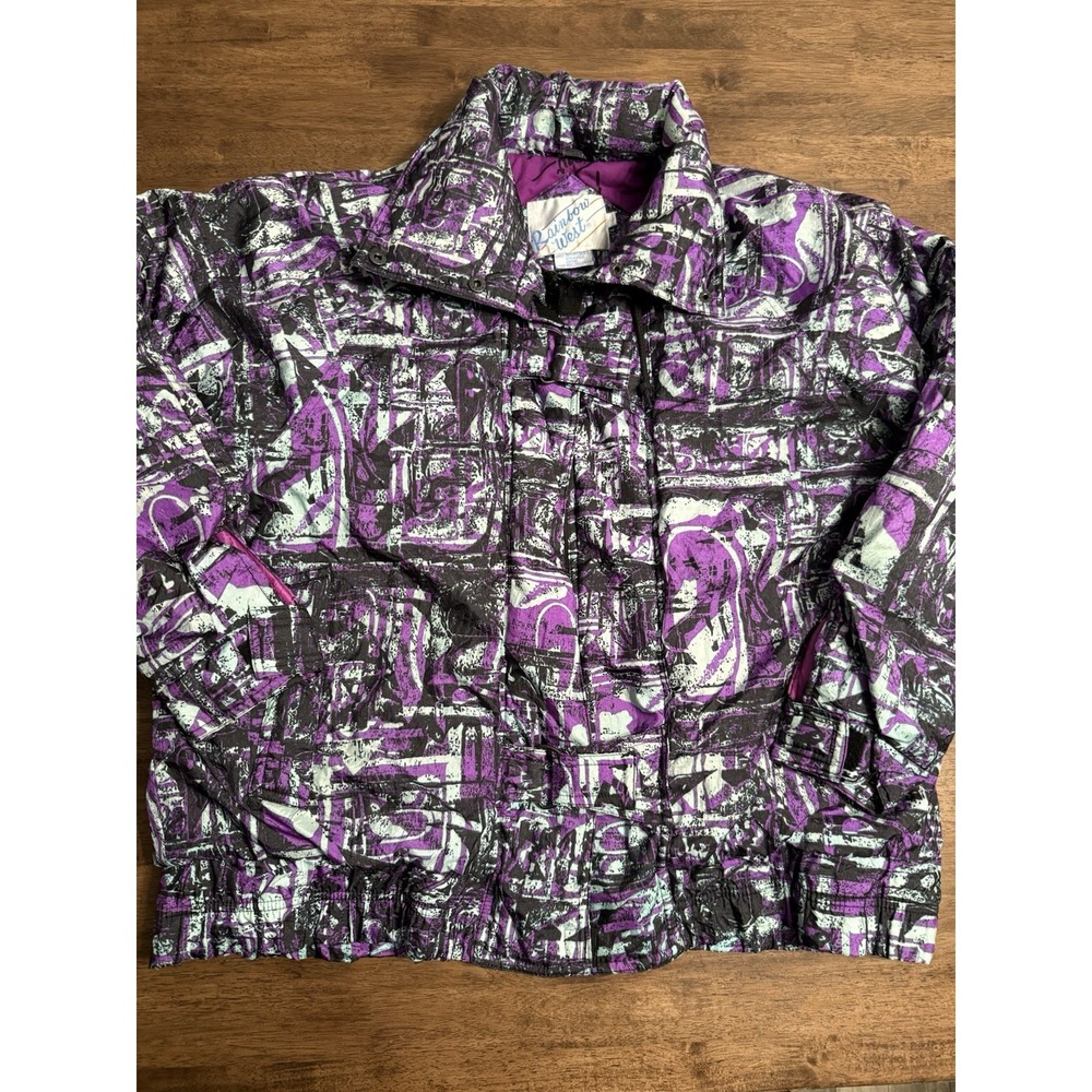 Totally 80's 1980s Women's Vintage Rainbow West Ski Jacket Large
